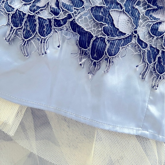 ELIZA J Periwinkle Lace Midi Dress NWT - Picture 6 of 7